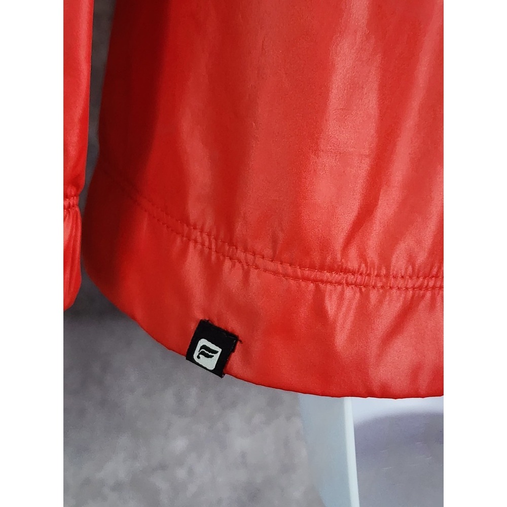 Fabletics Windbreaker Anorak Womens Large Red 1/4 Zip Hooded Sporty Rain Jacket - Picture 8 of 11